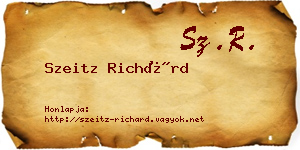 Szeitz Richárd névjegykártya